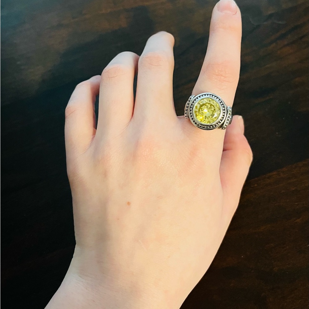 Sterling Silver Ring with Citrine Stone